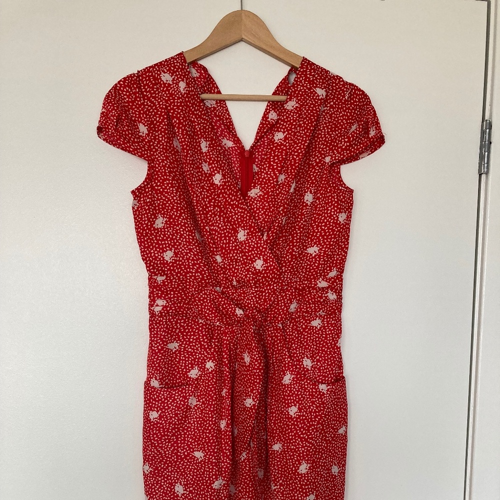 Anthropologie Hi There by Karen Walker Lotty Petal Red/White Dress Size 4